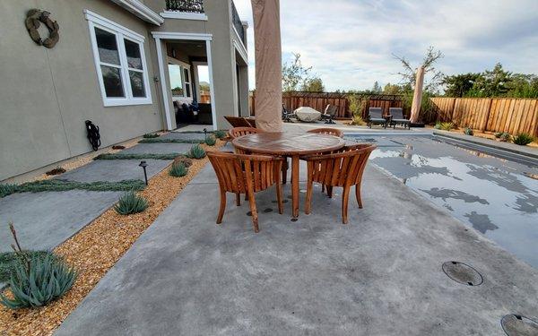 Beautiful Southwestern theme yard design. With new pool, patio, and seating areas.