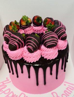 Signature Strawberry Drip Cake