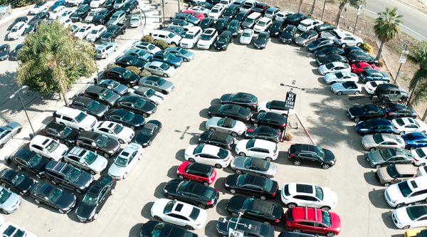 Aerial View of Bay Luxury Autos Lot