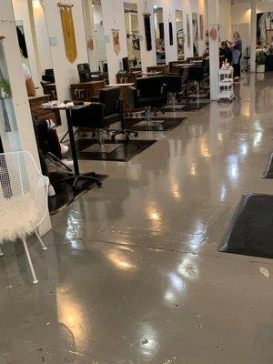 Lux Salon after granite floor cleaning