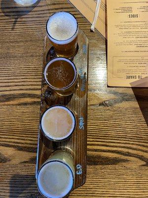 Two flights of beer tasting