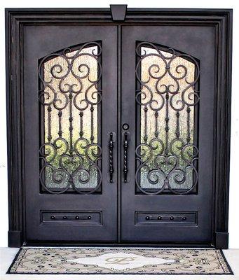 These Elegant Entryways Iron Doors increase home value & security all while giving the home a gorgeous makeover.