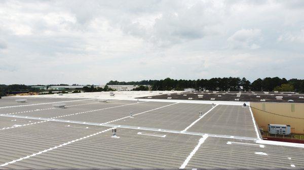 200.000 Sq Ft Metal Roof Section. Serviced & Repaired.  All Seams, Joints, Fasteners & Flashings Re-sealed