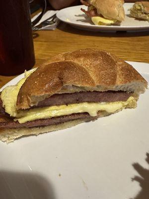 Pork roll egg and cheese sandwich