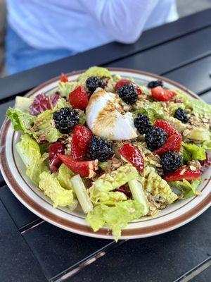 Burrata salad (subbed romaine lettuce for arugula)