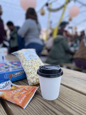 Hot Toddy & locally made popcorn