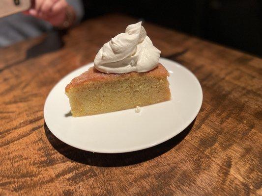 olive oil cake with vanilla whipped cream - tasty!