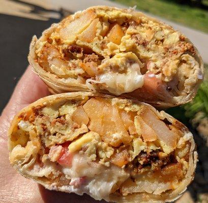 Potatoes and Chorizo Breakfast Burrito