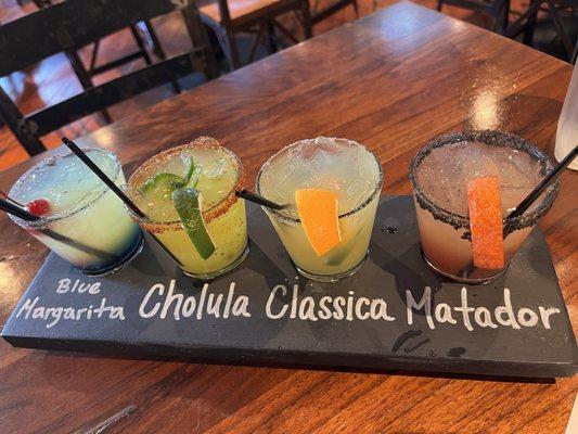 Mouth watering flight of Margarita's.  Delicious!