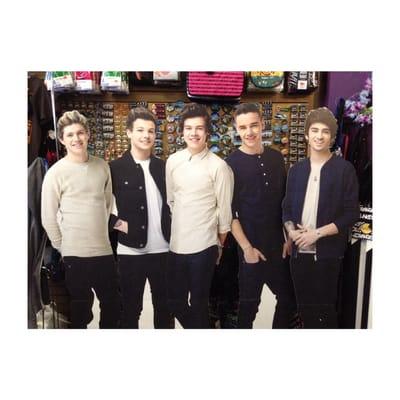 New! One Direction. Cardboard cutout. Just $34.99 +tax. For each.  Come and buy it. LOL