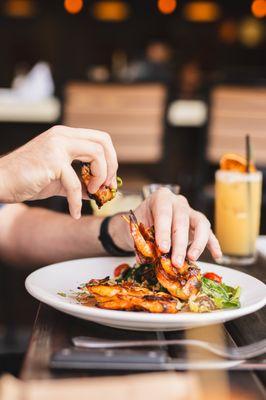 Bacon wrapped shrimp