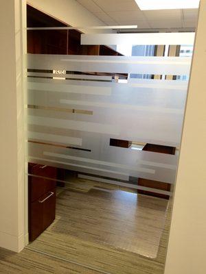 Frost vinyl creates the etched-glass look for privacy film or to add flavor to your office.