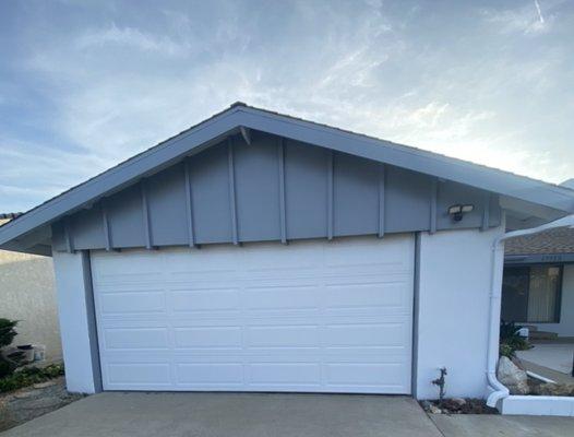 After paint - garage required alot of wood repait