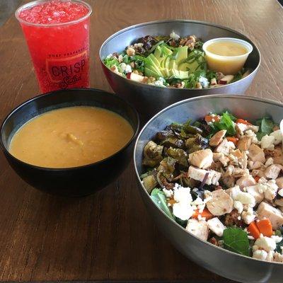 Salads, soup, and cane sugar sodas!