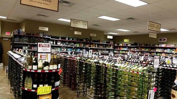 Large selection of local beer and lots of wine.