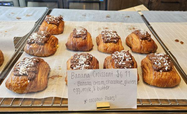 Banana chocolate cream croissants