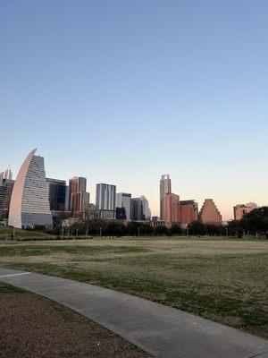 View of downtown from the park