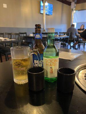 Bud light and yogurt soju