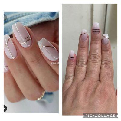 What I showed nail tech vs what I got!