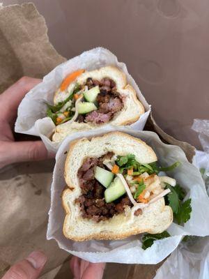 #1: BBQ Pork Vietnamese Sandwich (báhn mì) ($9)