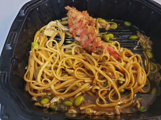 Kung Pao Noodles with Fried Lobster