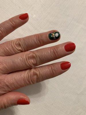 I wanted something different than usual. Thank you Lynn making my gel nails look festive but still classy! Love love love it