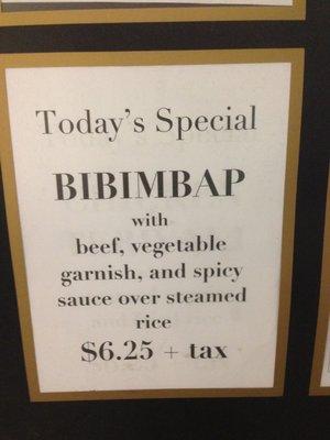 Today's Special BiBimBap!