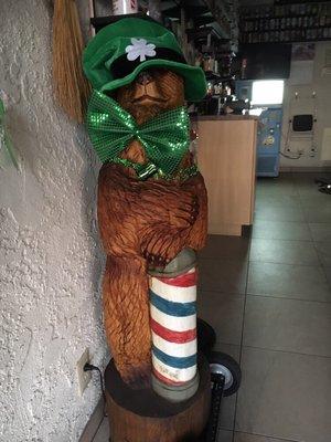 Hairy Bear ready for St. Patrick's Day!