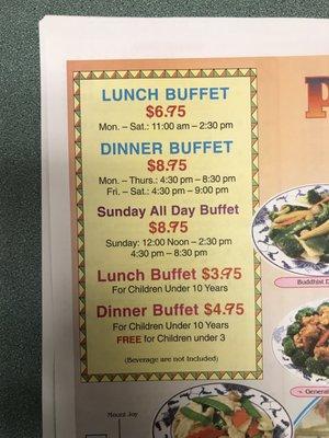 Buffet hours