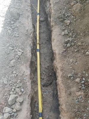 100 feet of dedicated gas line open trench to fire pit in Orinda Ca