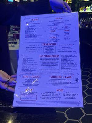 Food menu