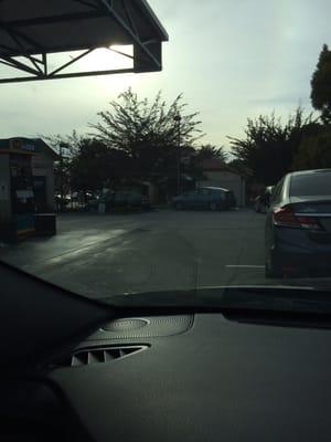 Always a long line for the car wash. But worth it with all this pollen!