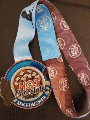 2022 Hot Chocolate 15k finisher's medal