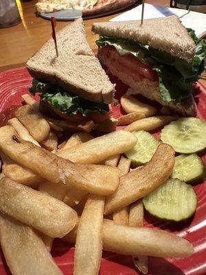 Tuna salad sandwich with fries