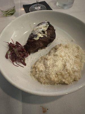 Filet mignon with risotto