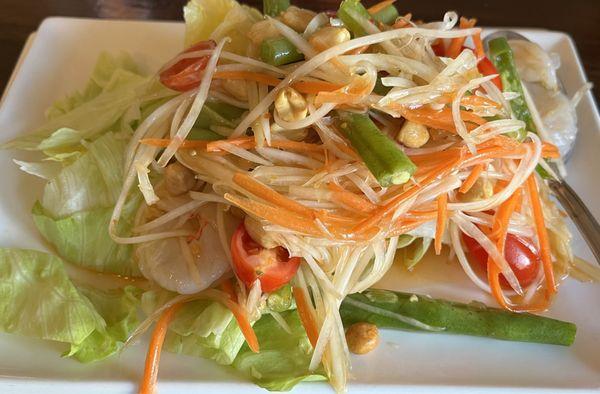 Thai style papaya salad with Shrimp