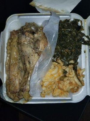 Turkey Wings. Mac n Cheese. Collard Greens