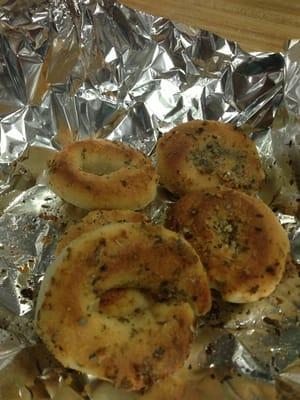 Garlic knots but I call them garlic donut knots because of the shape of knots lol