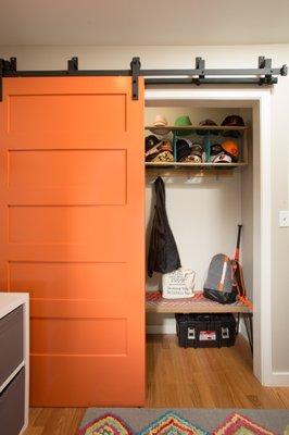 New bi-pass barn doors on this hallway closet.