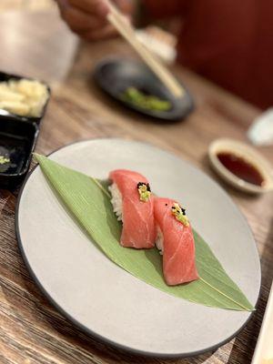 Tuna belly with gold flakes