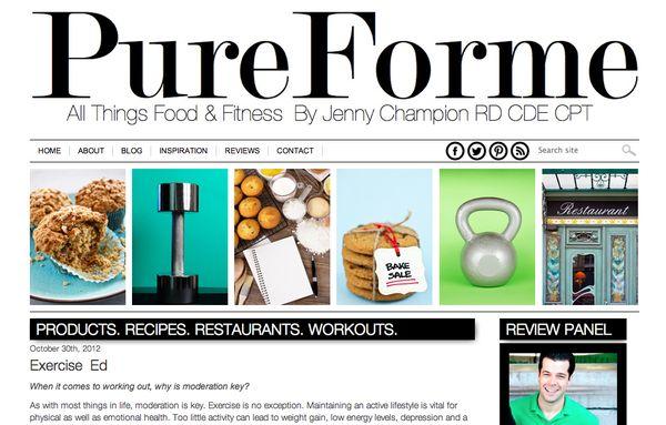 home page for Pure Forme