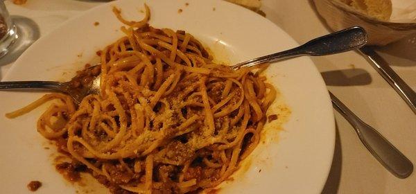 Linguine Bolognese Al dente cooked perfectly! Bolognese Sauce excellent May 2022