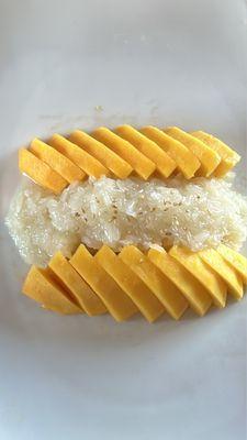 Delicious mango sticky rice. Mango was cold and rice is warm.. such nice attention to detail for that