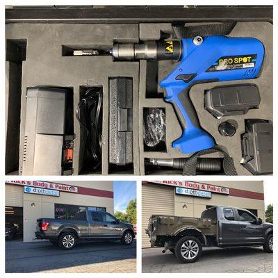 2018 Ford F-150 Bedside replacement.  We've got the Ford approved tool and rivets to make your repair look factory.