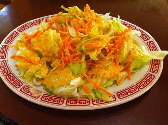 This has to be the largest house salad I have ever seen in a sushi place.