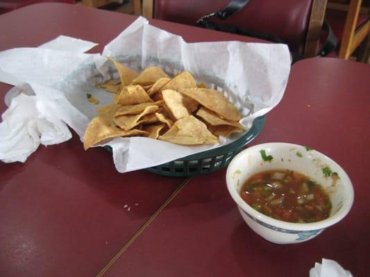 complimentary chips and salsa