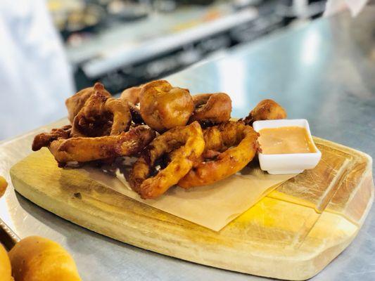 Beer battered onion rings