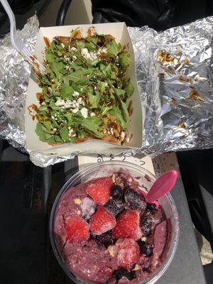 The goat Avocado toast and legend berry açaí bowl