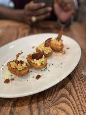 Fried deviled eggs