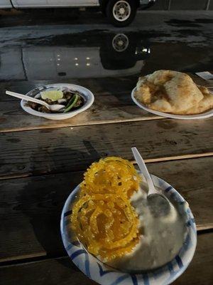 Chole bhature and Jalebi Rabri